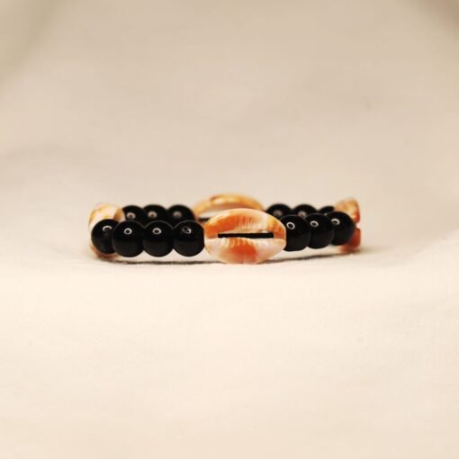 bracelet coquillage noir et naturel