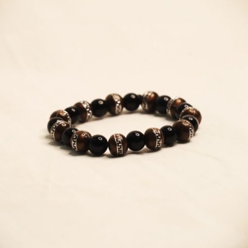 bracelet Œil de tigre et onyx